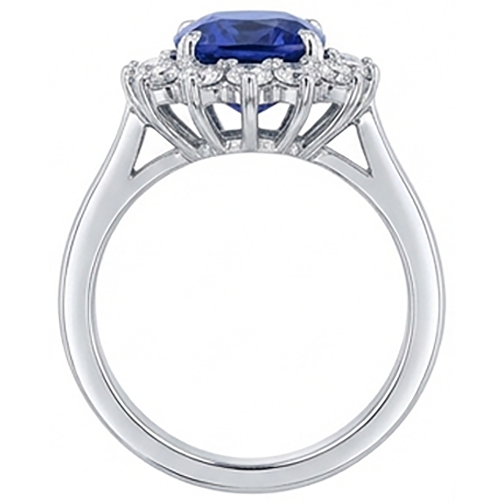 echter round tansanit 4.30Karat ring Draufsicht