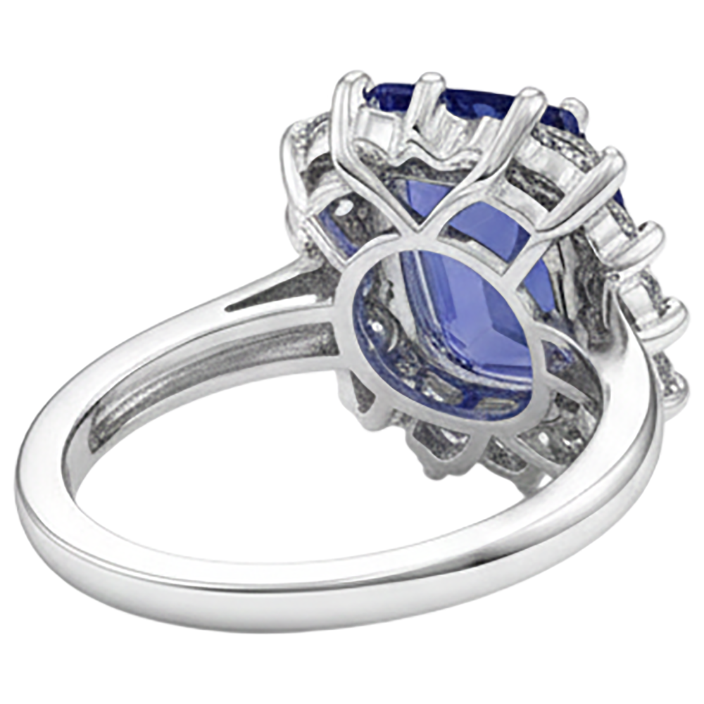 echter round tansanit 4.30Karat ring auf Weiß