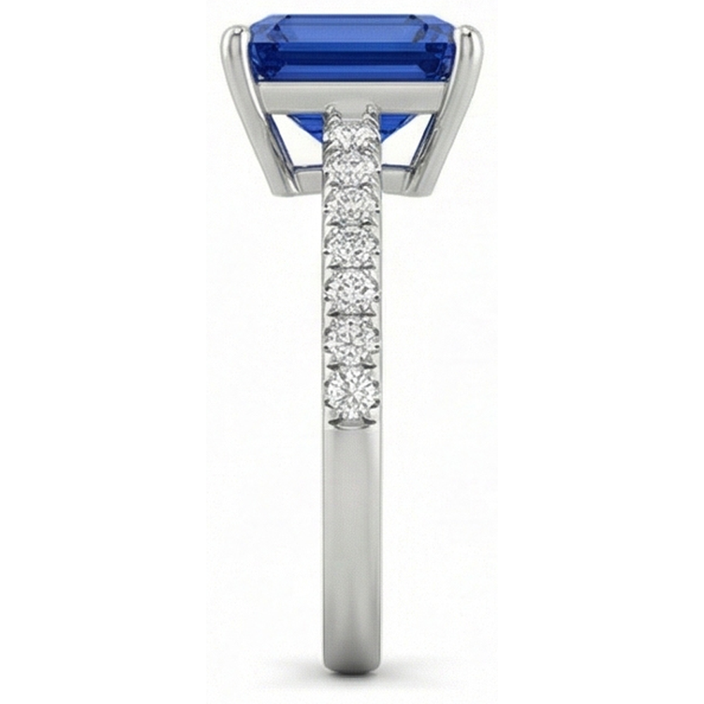echter radiant diamant 3Karat ring Draufsicht
