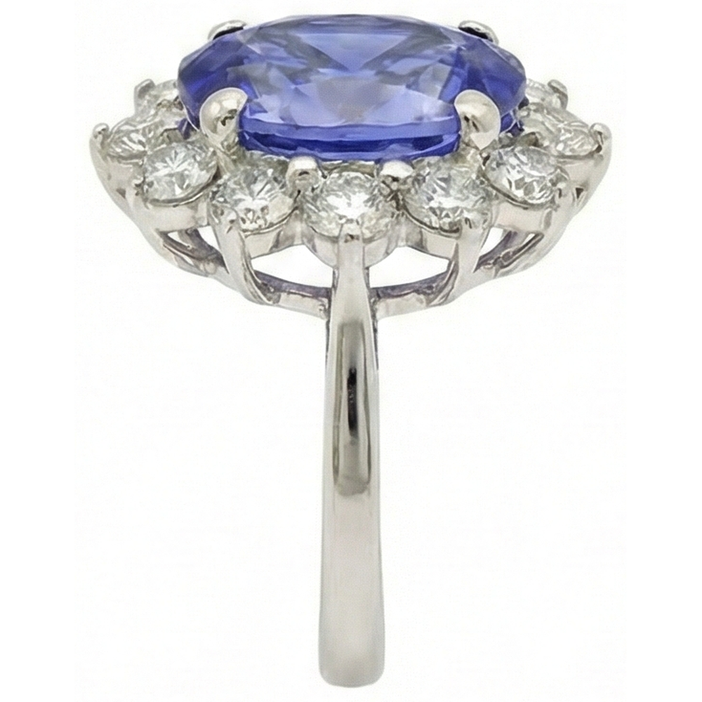 echter oval tansanit 7.50Karat ring Detailansicht