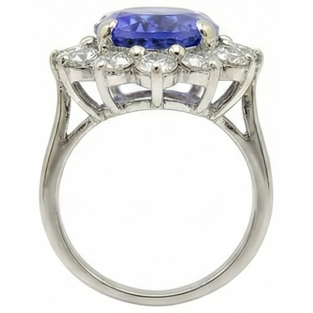 echter oval tansanit 7.50Karat ring Draufsicht