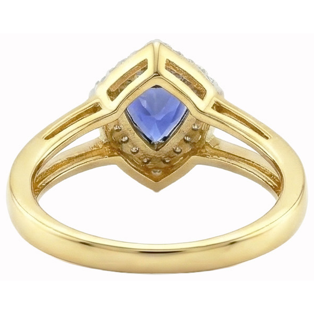 Funkelnder Sri Lanka Blue Saphir Diamanten 1.51 Ct Ring