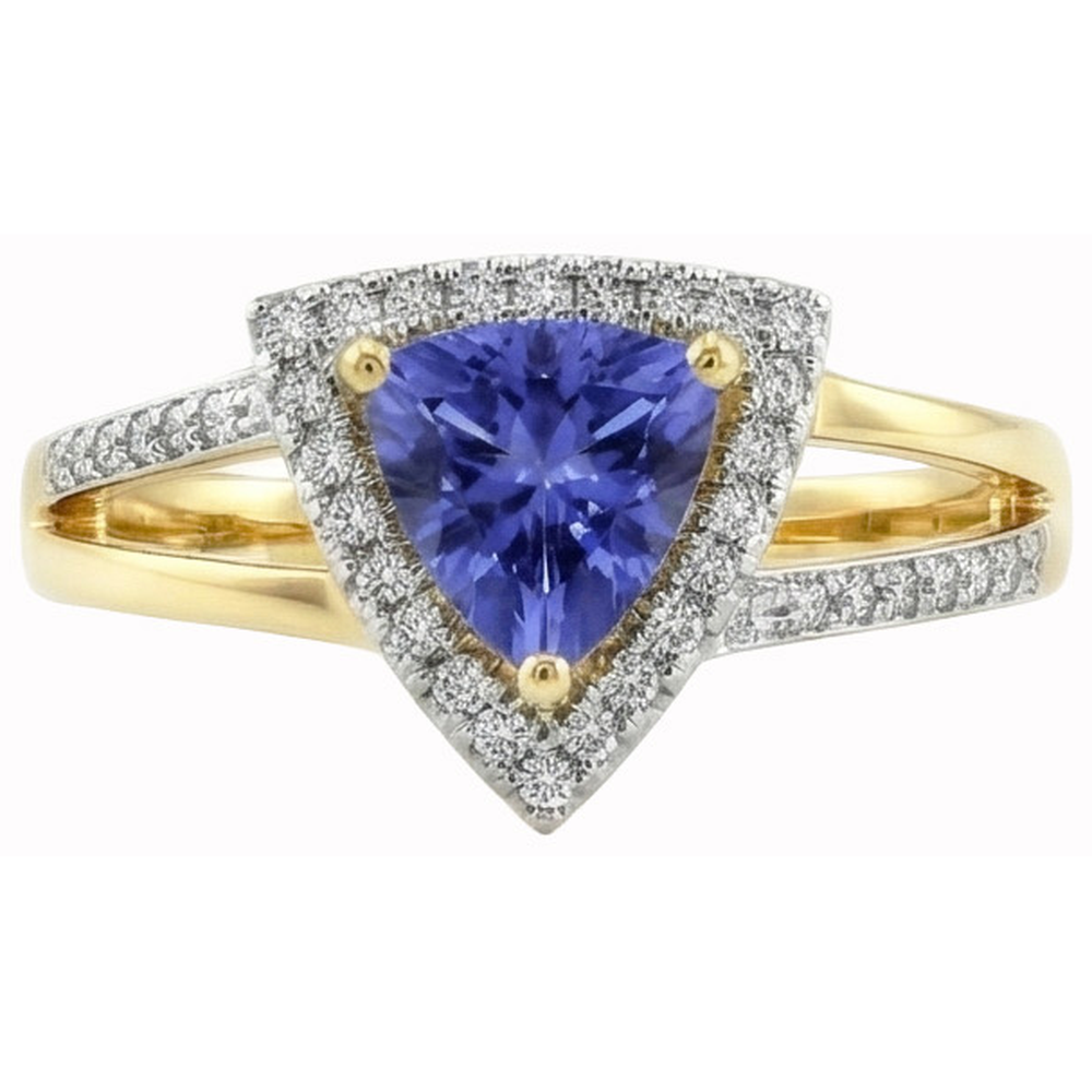 Funkelnder Sri Lanka Blue Saphir Diamanten 1.51 Ct Ring