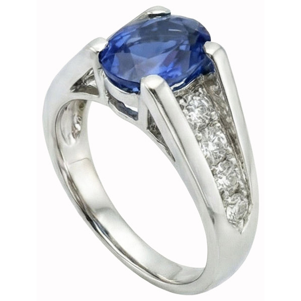 echter oval diamant 2.10Karat ring Detailansicht