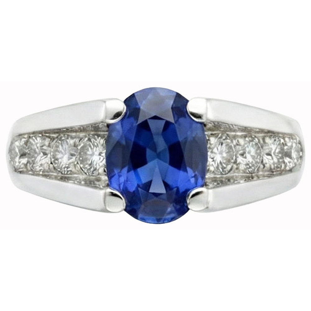 echter oval diamant 2.10Karat ring Seitenansicht
