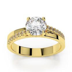 Funkelnder 2,65 Karat Natürliche Diamant Ehering Gelbgold 14K