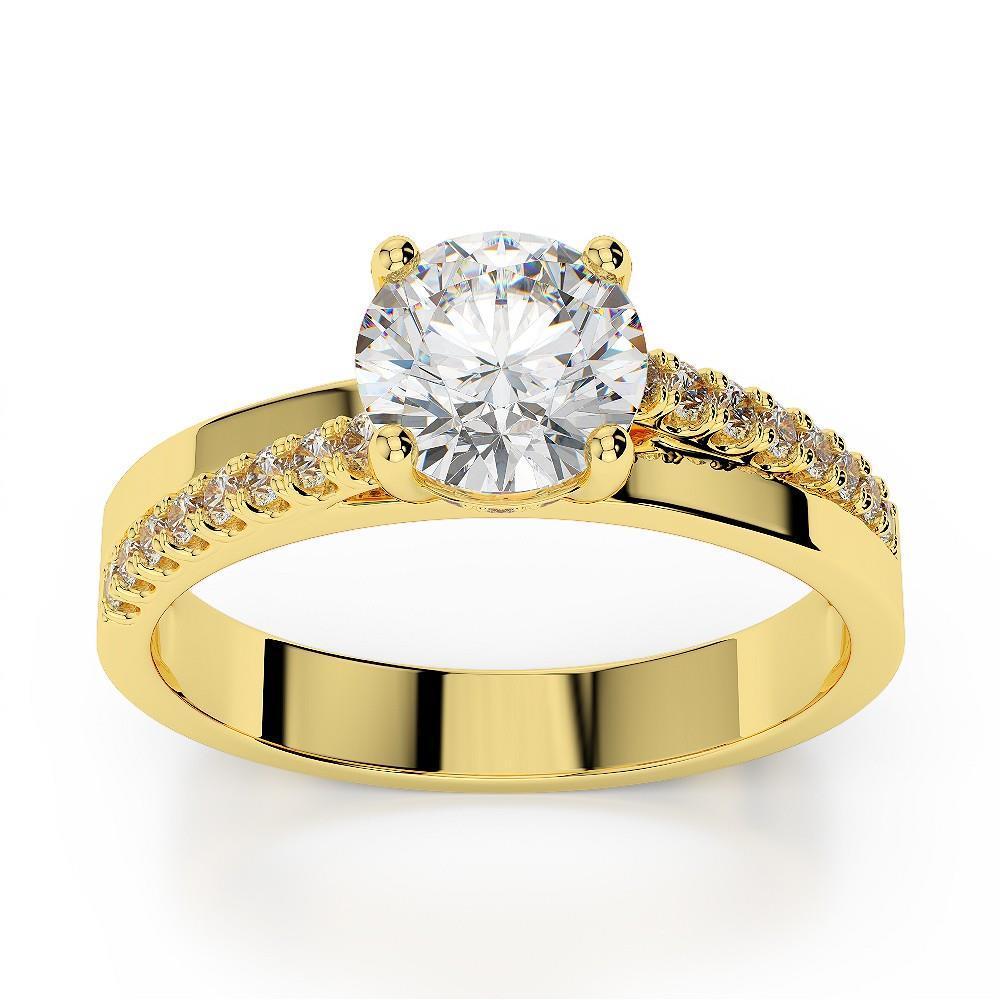 Funkelnder 2,65 Karat Natürliche Diamant Ehering Gelbgold 14K