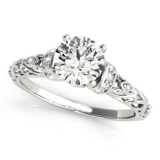 Funkelnder 3 Karat Echt Diamanten Antik-Look Ring Neu Weißgold 14K