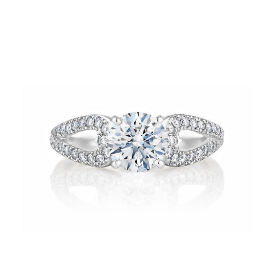 Funkelnder Echt Diamant-Solitärring Im Brillantschliff Mit Akzenten 2,80 Karat