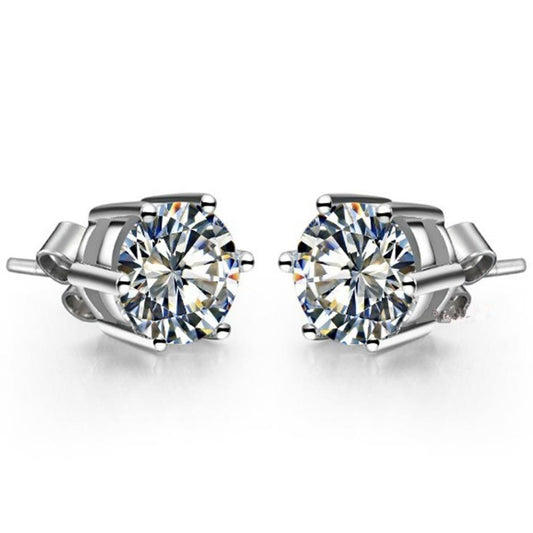 Funkelnder Rundschliff 2,10 Ct Echt Diamant Ohrstecker Damen Ohrring Weißgold 14K