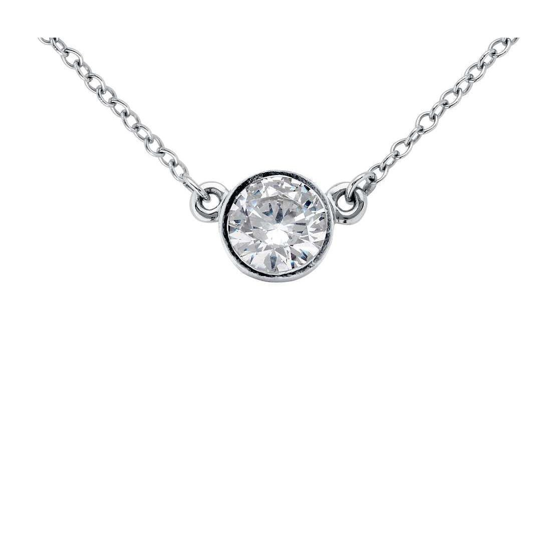 Funkelnder Solitär 1 Ct. Echt Diamant-Anhänger-Halskette Weißgold 14K