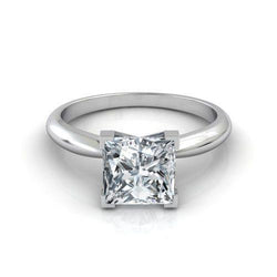 Funkelnder Solitärring Im Princess-Schliff Mit 2,90 Karat Echt Diamant