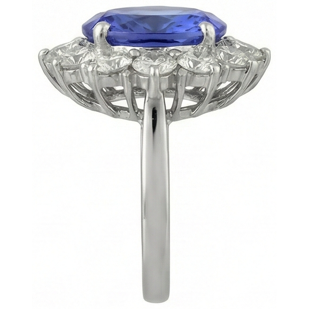 echter oval tansanit 6Karat ring Profilansicht