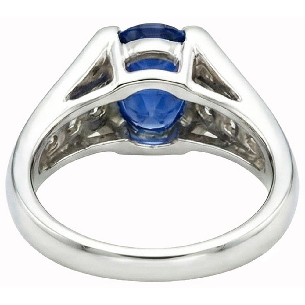 echter oval diamant 2.10Karat ring Profilansicht