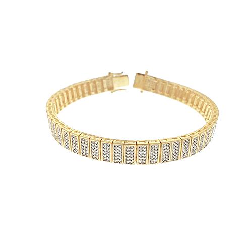 Funkelndes 10.25 Karat Echt Diamanten Herrenarmband Gelbgold 14K