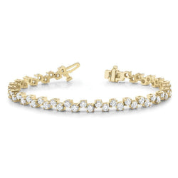 Funkelndes Rundschliff-Zinken-Set 7,60 Karat Echt Diamant-Armband 14K YG