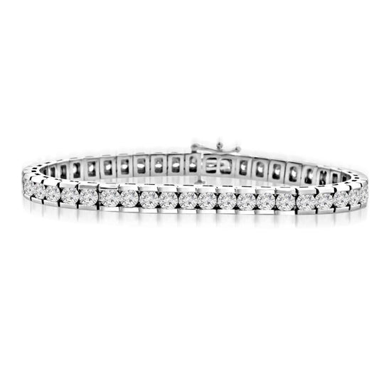 Funkelndes Rundschliff 6,75 Karat Echt Diamanten Channel Set Armband WG 14K