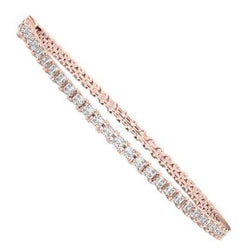 Funkelndes Tennisarmband Mit 5,60 Ct Natürliche Diamanten Im Princess-Schliff Roségold