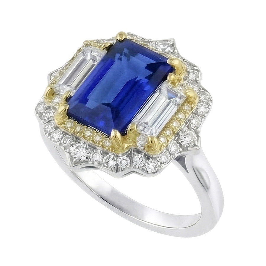 echter baguette diamant 6.75Karat ring Vorderansicht