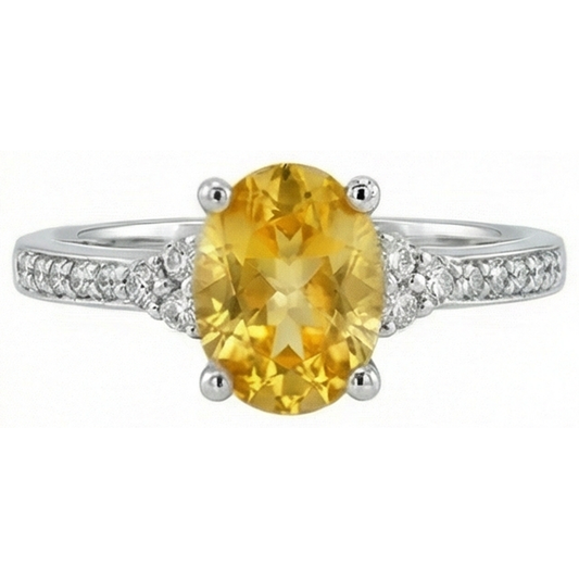 echter oval saphir 3.50Karat ring Vorderansicht