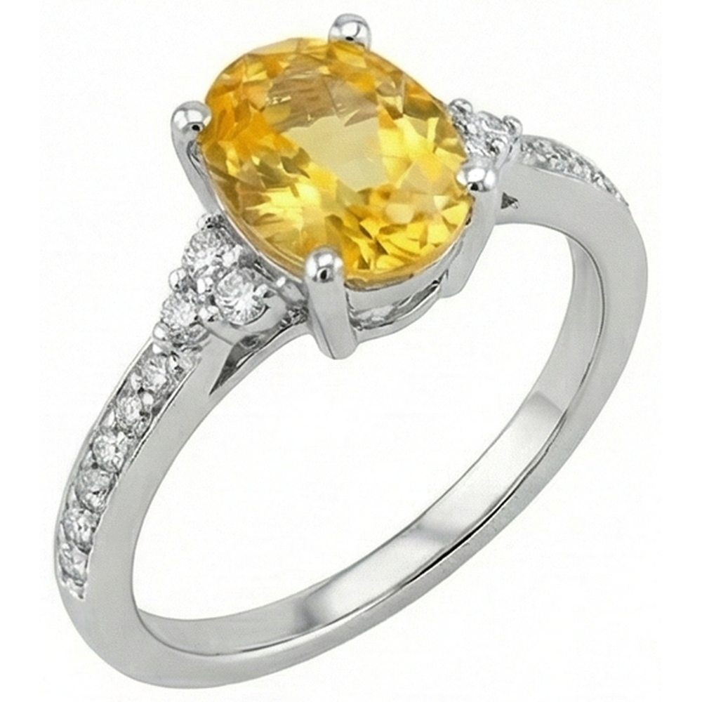 echter oval saphir 3.50Karat ring Seitenansicht
