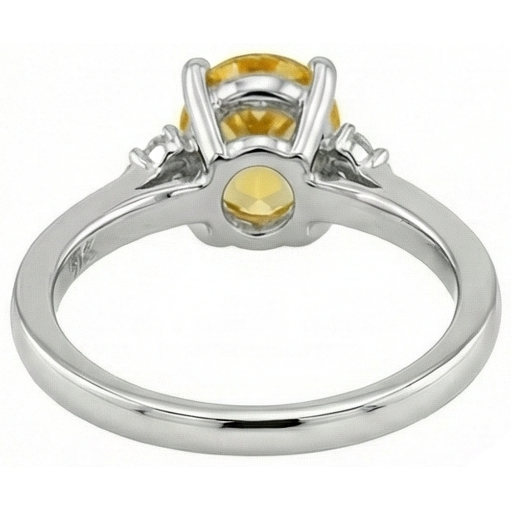 echter oval saphir 3.50Karat ring Draufsicht