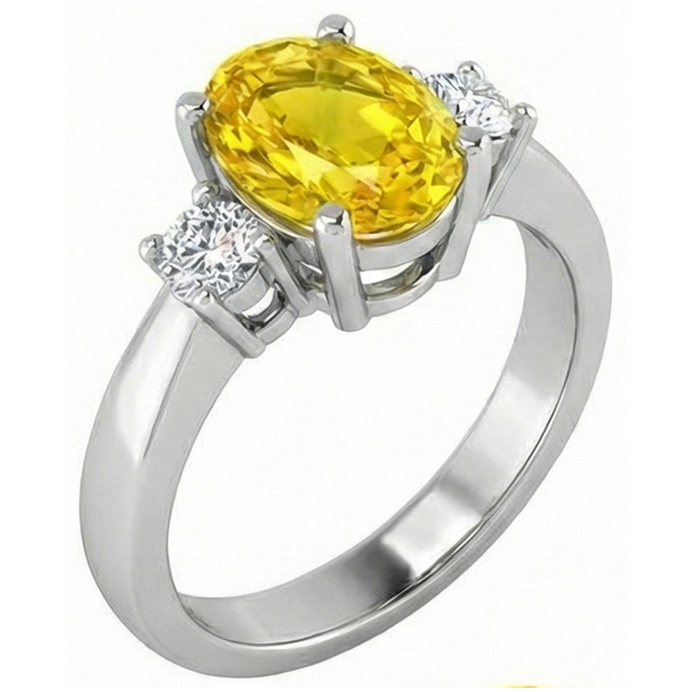 echter oval diamant 3.70Karat ring Draufsicht