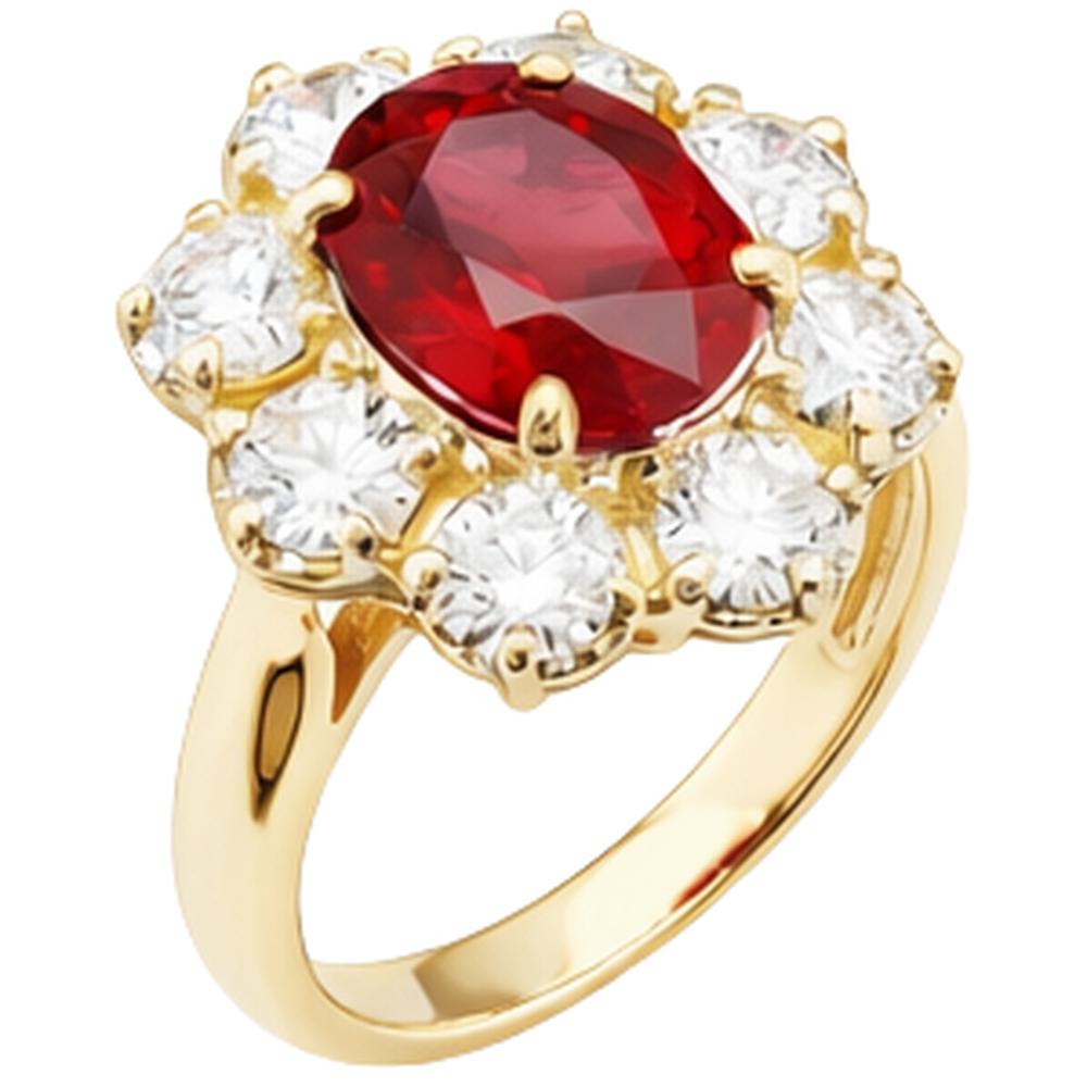 echter oval rubin 4Karat ring Seitenansicht