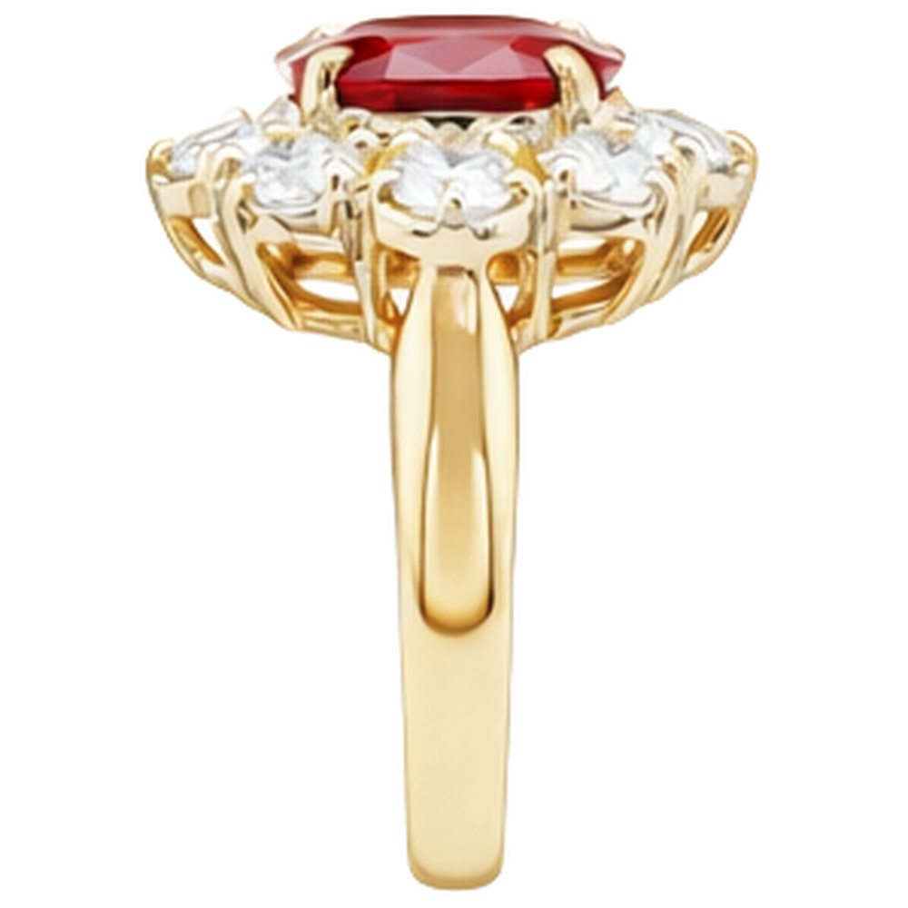 echter oval rubin 4Karat ring Detailansicht