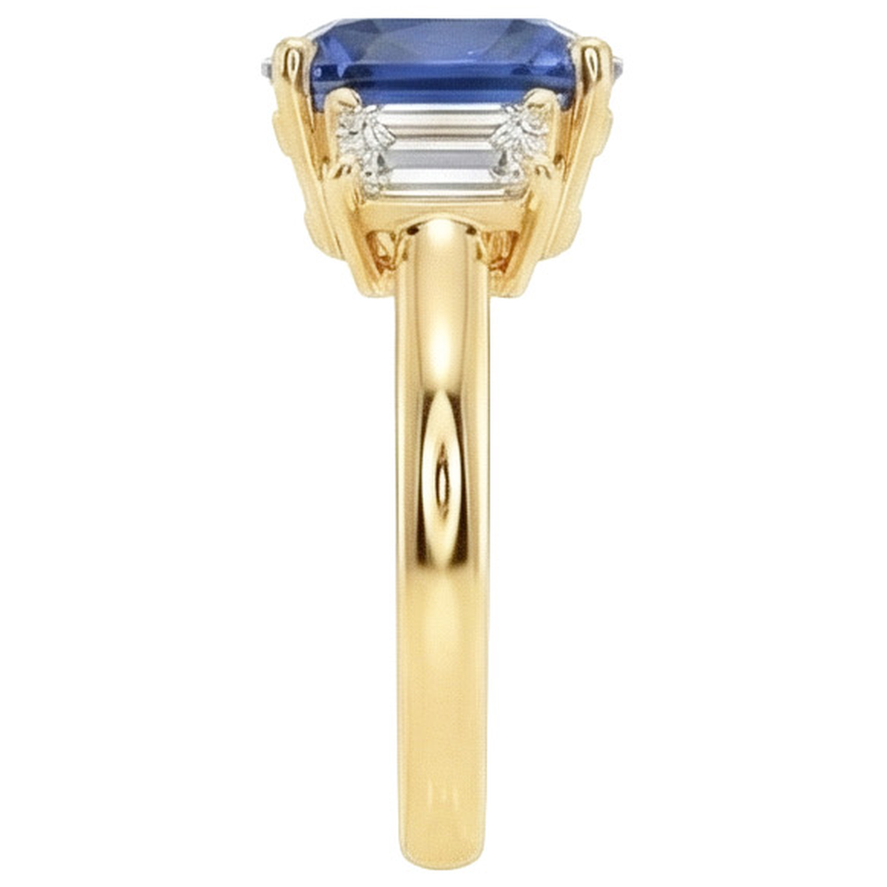 echter cushion diamant 9Karat ring Draufsicht