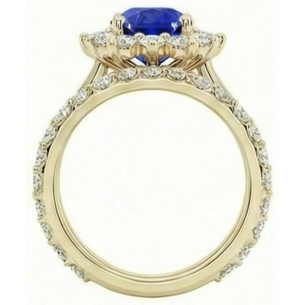 echter round diamant 7.50Karat ring Draufsicht