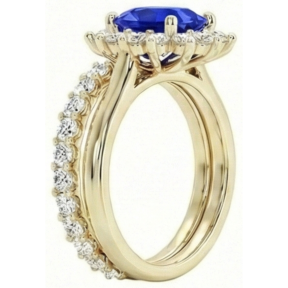 echter round diamant 7.50Karat ring Seitenansicht