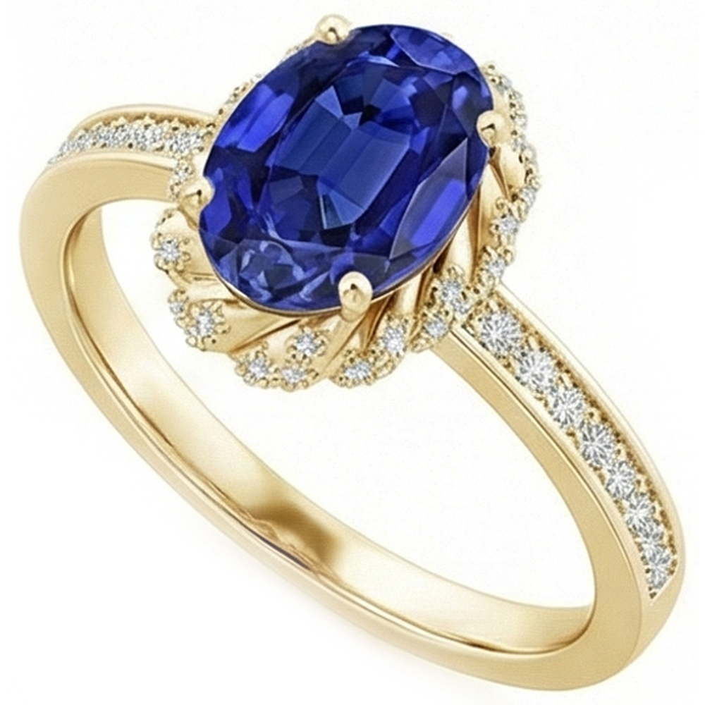 echter oval diamant 5.50Karat ring Detailansicht