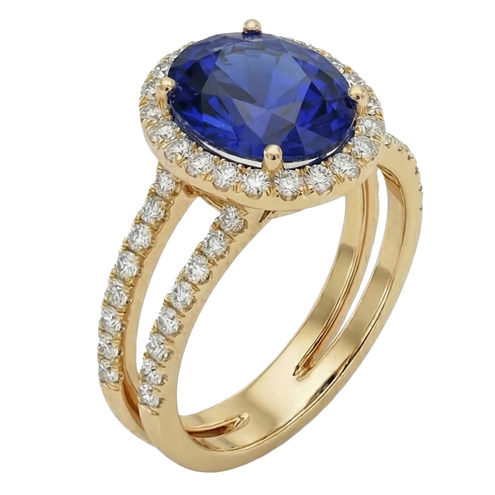 echter oval diamant 7Karat ring Detailansicht