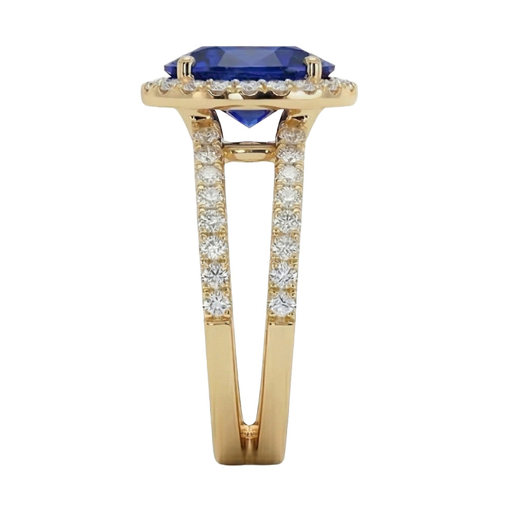 echter oval diamant 7Karat ring Draufsicht