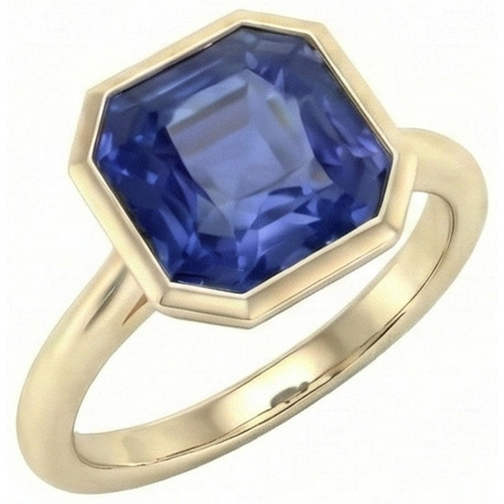 echter asscher diamant 5Karat ring Vorderansicht