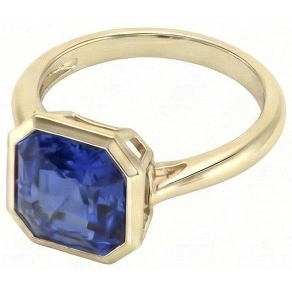 echter asscher diamant 5Karat ring Draufsicht