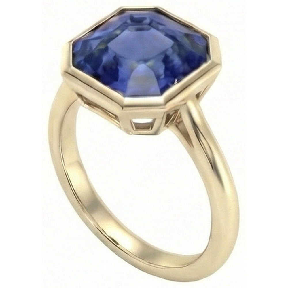 echter asscher diamant 5Karat ring Detailansicht
