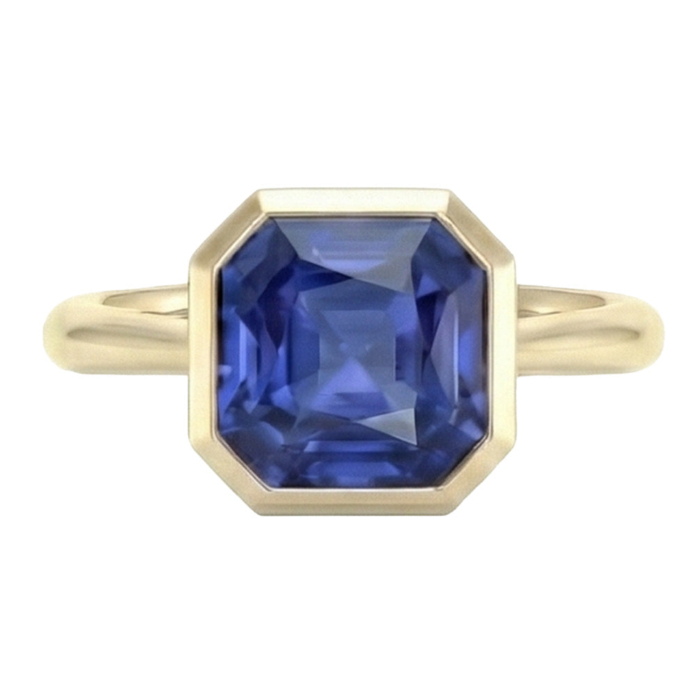 echter asscher diamant 5Karat ring Seitenansicht