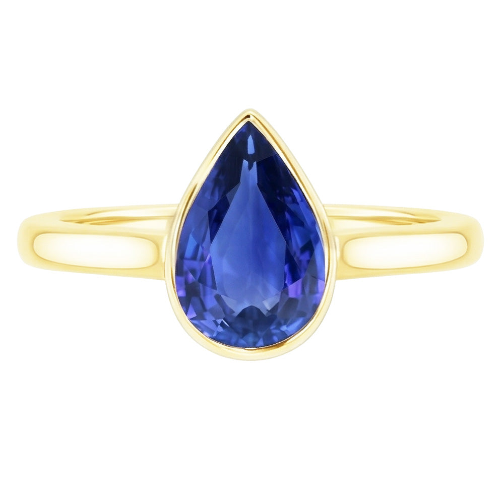 echter pear diamant 4Karat ring Seitenansicht