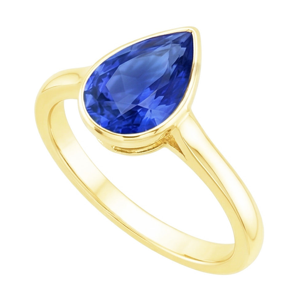 echter pear diamant 4Karat ring Draufsicht