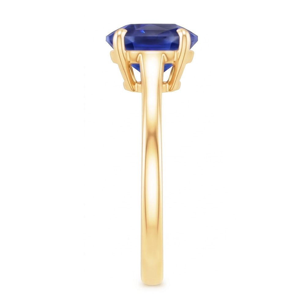 Gelbgold Solitärring Oval Sri Lanka Saphir 3 Karat