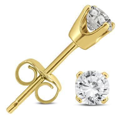 Gelbgold 14K 3 Karat Echt Diamanten Ohrstecker Ohrringe