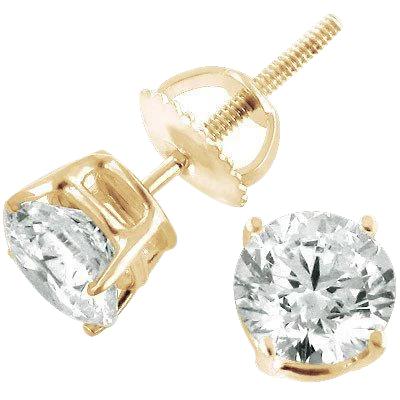 Gelbgold 14K 5,80 Karat Rundschliff Natürliche Diamanten Damen Ohrstecker