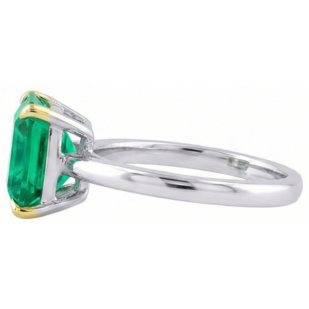 Natürlicher Smaragd Farbstein-Ring – Draufsicht
