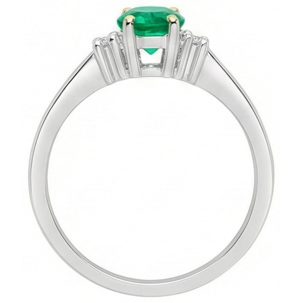 Erdgewonnener Edler Smaragd Schmuckstein-Ring – Rückansicht