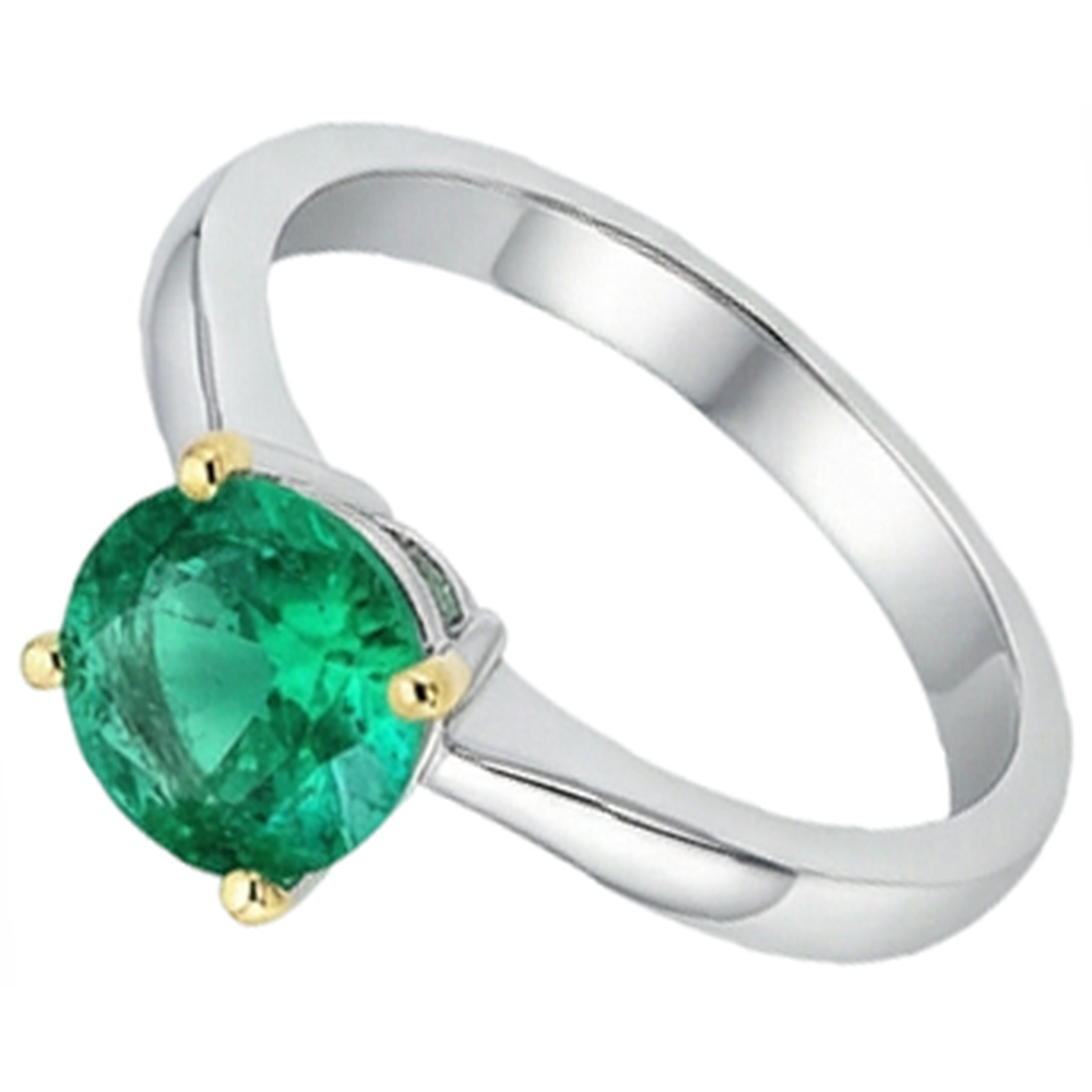 Eleganter Farbstein-Ring 3 Karat – Profilansicht