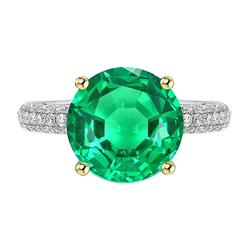 Natürlicher Pavé Edler Smaragd Farbstein-Ring 4 Karat
