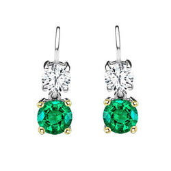 GIA-Geprüft Edler Smaragd Gemstone Earring 1 Karat – Bicolor 14K