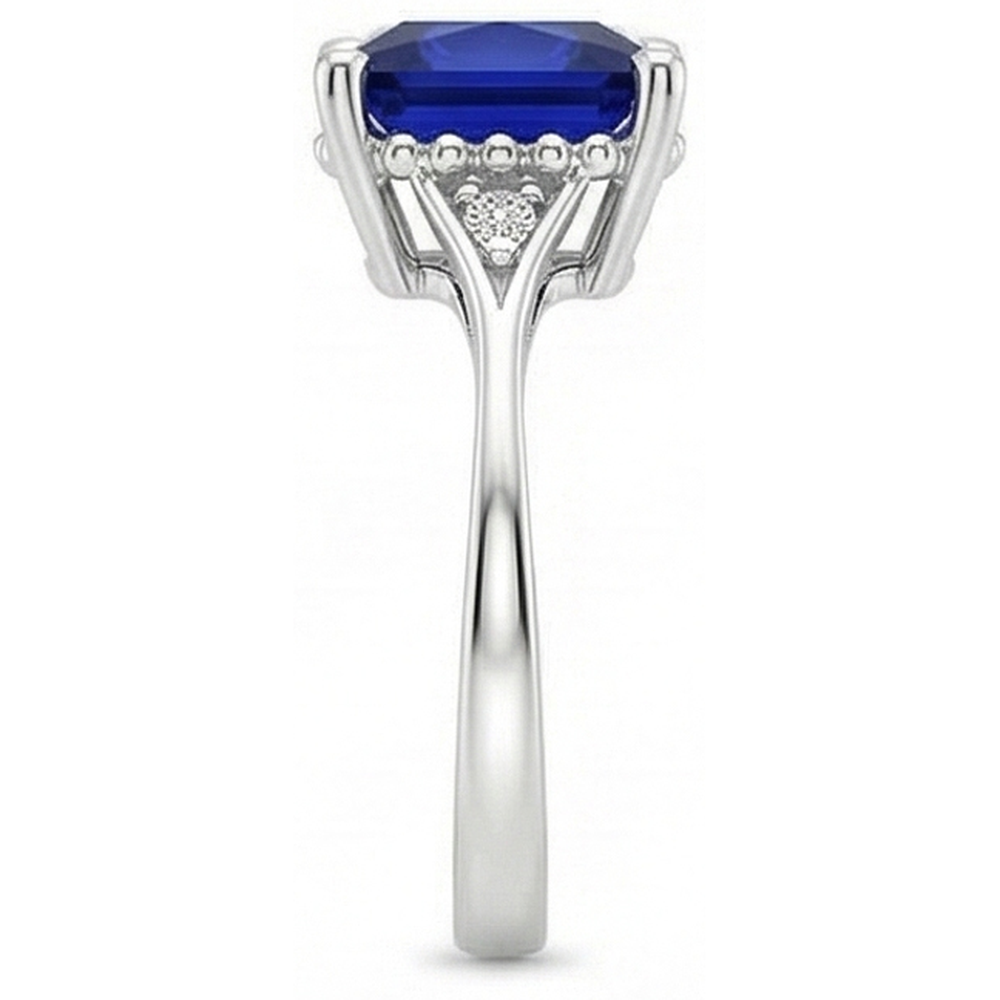 echter round diamant 5.25Karat ring Profilansicht